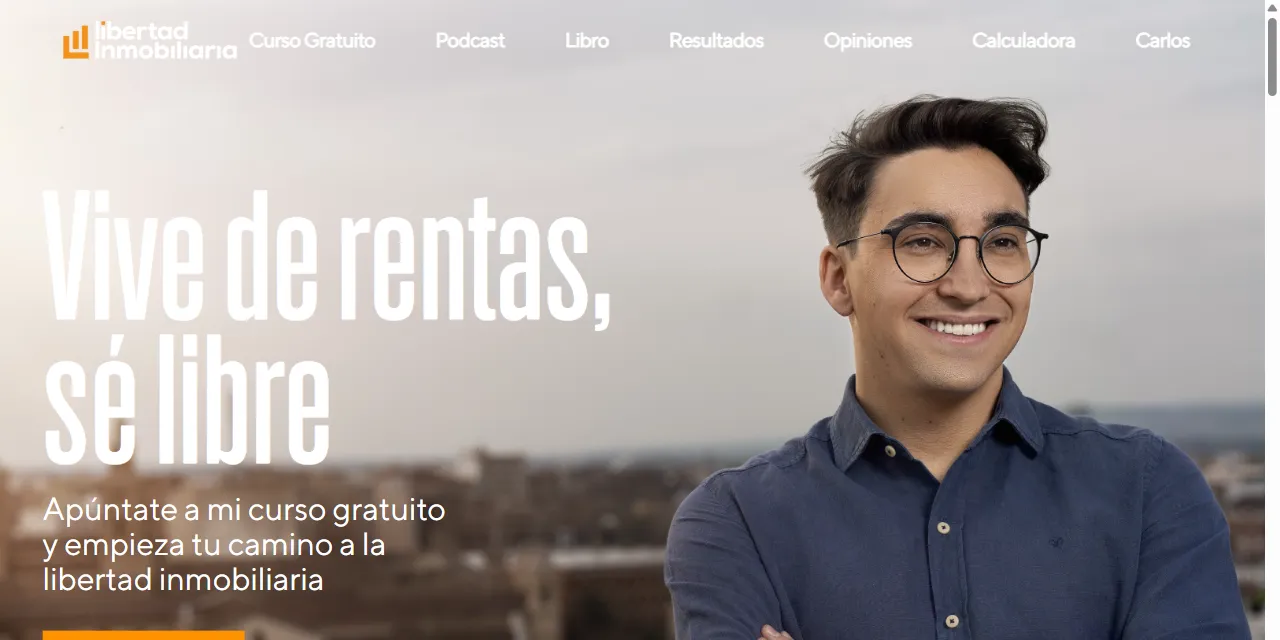 Portada de la web de Libertad Inmobiliaria con Carlos Galán