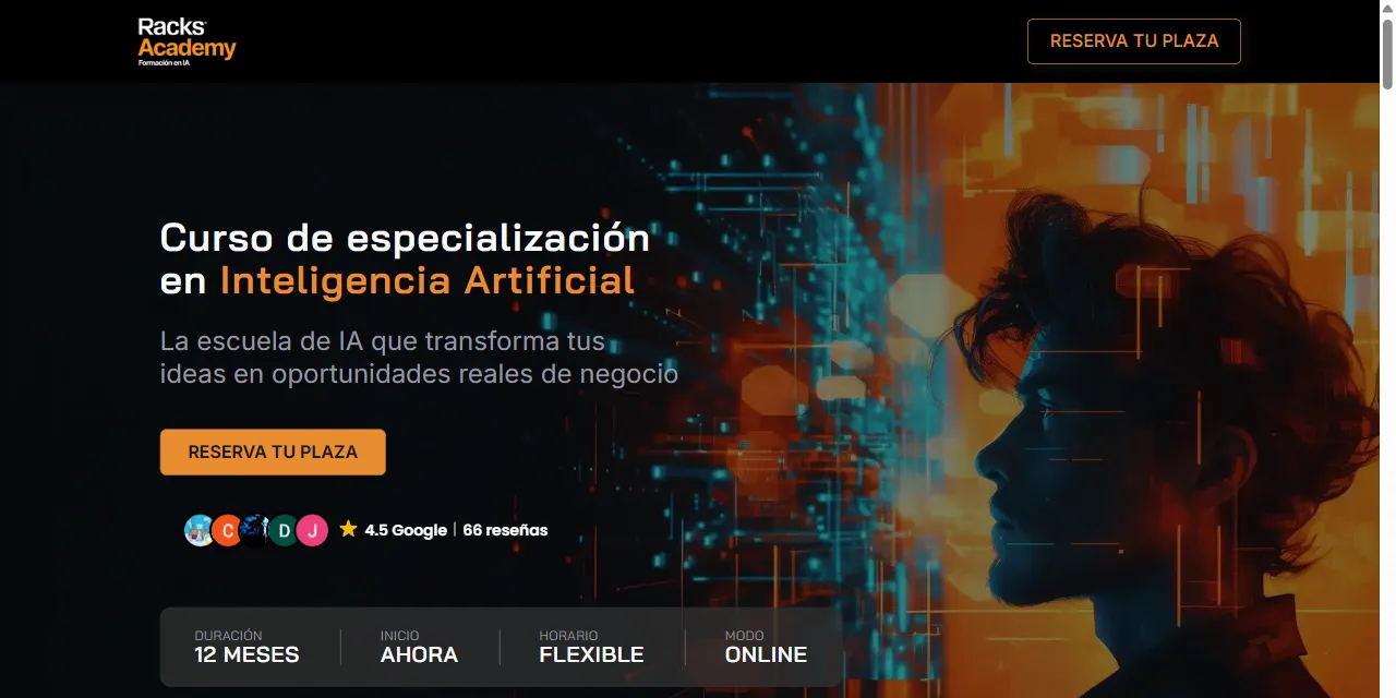 Portada de la web de Racks Academy